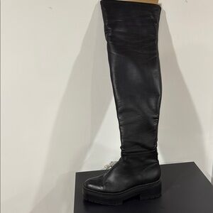 Black Knee-High Leather Boots